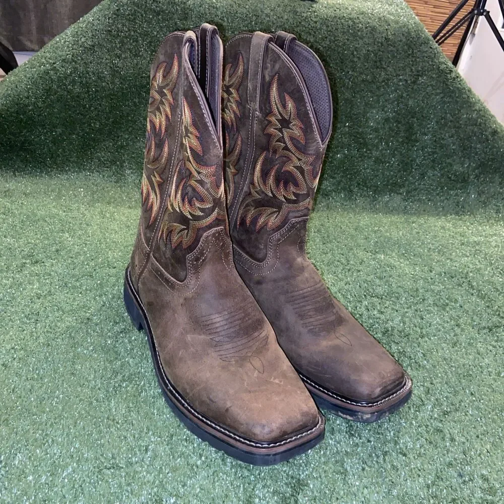 Justin Brown Western Work Boot Men's Size 14D Cowboy Rancher Shoes Style 0923CF